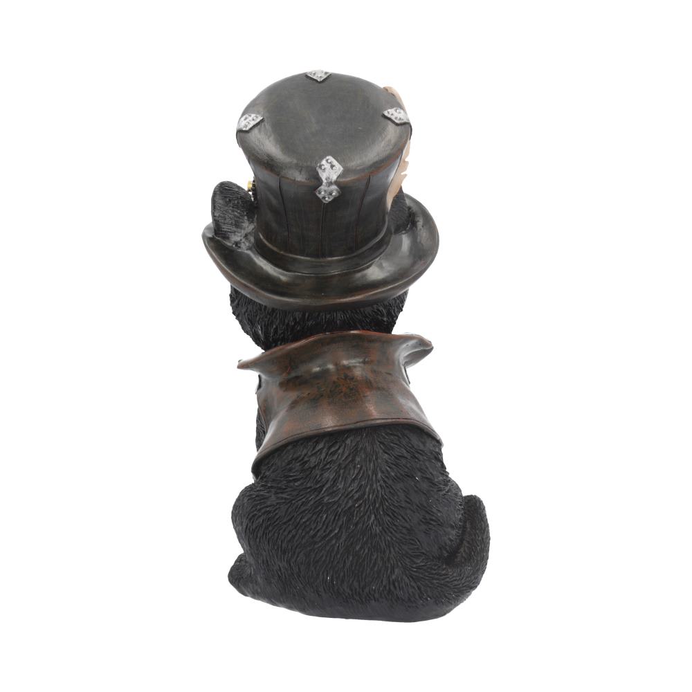 Nemesis Now Cogsmith's Cat – Steampunk-Figur aus Kunstharz mit schwarzer Katze 3