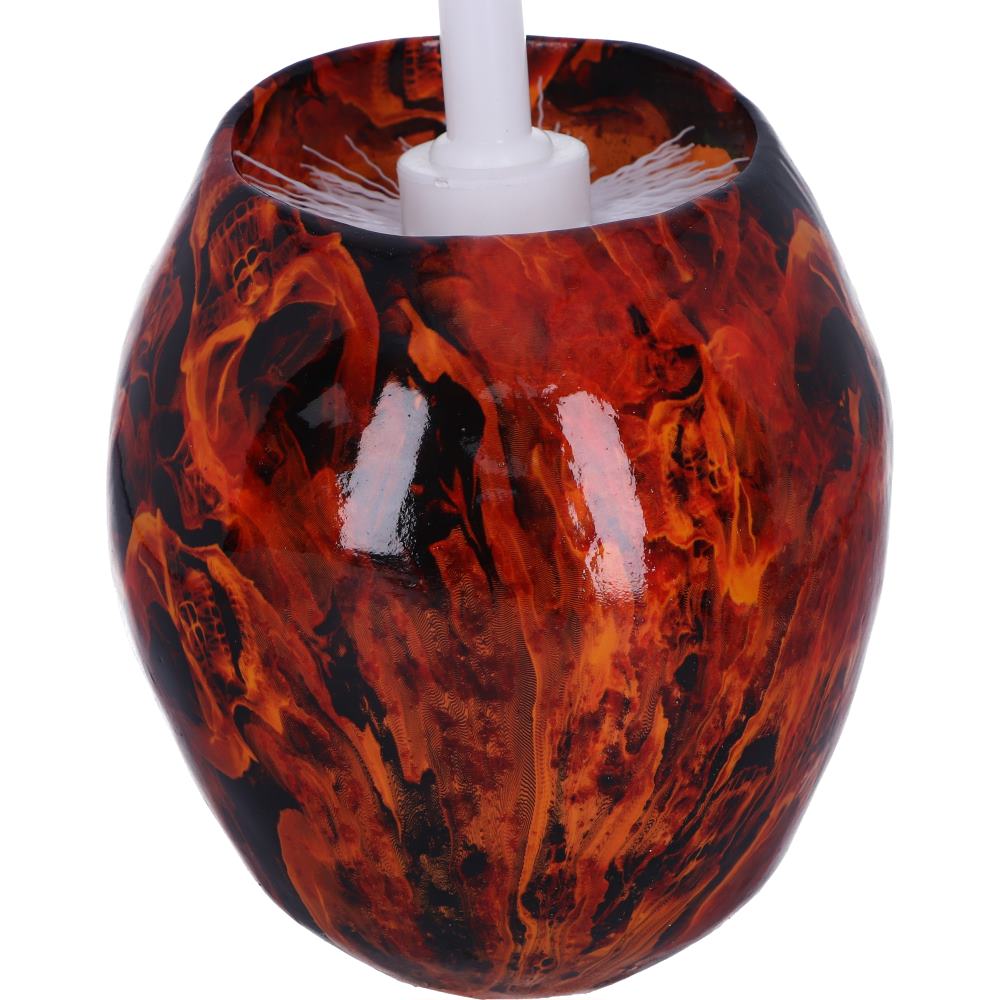 Nemesis Now Toilettenbürstenhalter mit Flammenmuster, Totenkopf, 16,4 cm, Polyresin, Orange