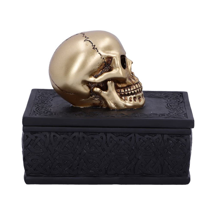 Nemesis Now Celtic Opulence Golden Skull Schwarz Schmuckkästchen, 11,8 cm