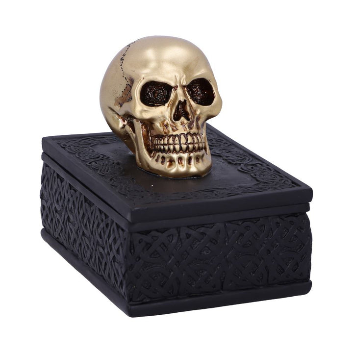 Nemesis Now Celtic Opulence Golden Skull Schwarz Schmuckkästchen, 11,8 cm