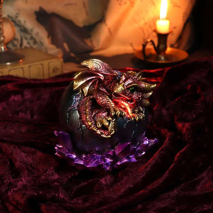 Crimson Hatchling Glow Dragon Red Dragonling Kristallfigur