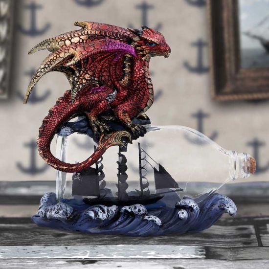 Nemesis Now The Voyage Dragon Bottle Figurine, Red, 21.5cm (U6006V2)